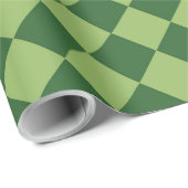 Green Schachbrett Diamond Pattern Geschenkpapier (Rolleneckpunkt)