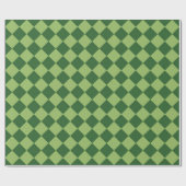 Green Schachbrett Diamond Pattern Geschenkpapier (Flach)