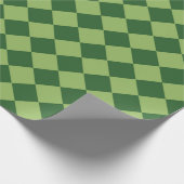 Green Schachbrett Diamond Pattern Geschenkpapier (Ecke)