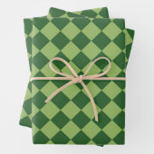 Green Schachbrett Diamond Pattern Geschenkpapier Set (Beispiel)