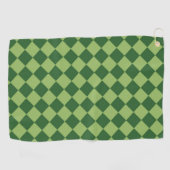 Green Schachbrett Diamond Pattern Golfhandtuch (Horizontal)