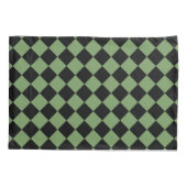 Green Schachbrett Diamond Pattern Kissenbezug (Rückseite-Links)