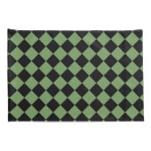 Green Schachbrett Diamond Pattern Kissenbezug (Rückseite-Rechts)