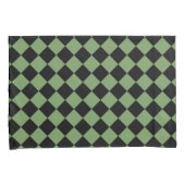 Green Schachbrett Diamond Pattern Kissenbezug (Vorderseite-Rechts)