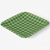 Green Schachbrett Diamond Pattern Pappteller (Gewinkelt)