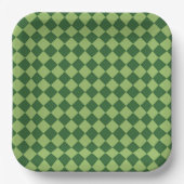 Green Schachbrett Diamond Pattern Pappteller (Vorderseite)