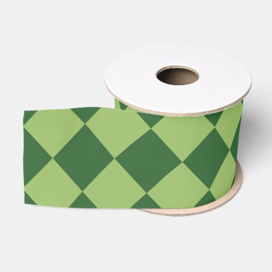 Green Schachbrett Diamond Pattern Ripsband (Spule)