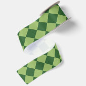 Green Schachbrett Diamond Pattern Satinband (Rückseite)