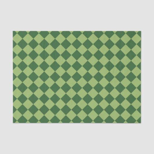 Green Schachbrett Diamond Pattern Seidenpapier (Vorderseite)