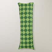 Green Schachbrett Diamond Pattern Seitenschläferkissen (Vorderseite Vertikal)