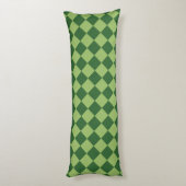 Green Schachbrett Diamond Pattern Seitenschläferkissen (Rückseite (Vertikal))