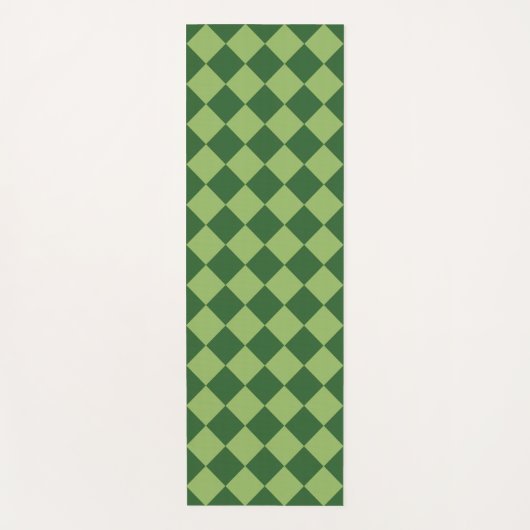 Green Schachbrett Diamond Pattern Yogamatte (Vorderseite)