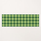 Green Schachbrett Diamond Pattern Yogamatte (Vorderseite (Horizontal))