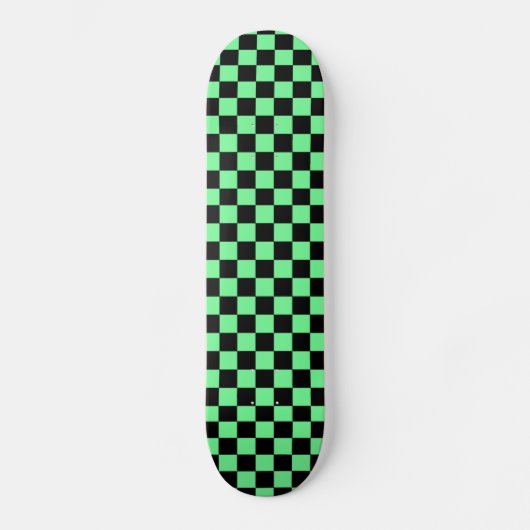 Green Schachbretts Skateboard Deck (Vorderseite)
