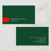 Green Schlicht Red Strip Consultant Business Card Visitenkarte (Vorne/Hinten)