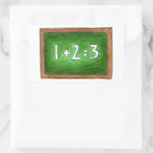 Green School Chalkboard Slate Math Class Teacher Rechteckiger Aufkleber (Tasche)