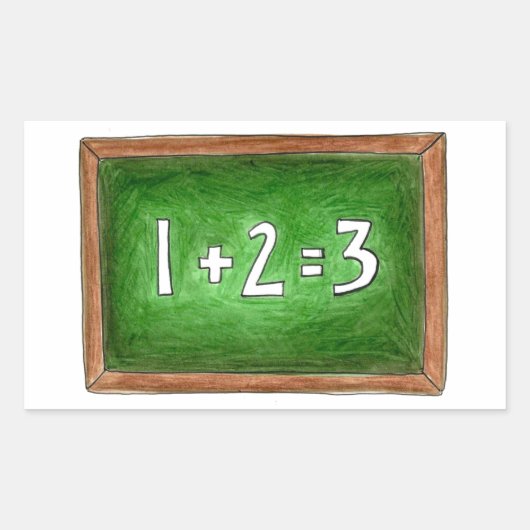 Green School Chalkboard Slate Math Class Teacher Rechteckiger Aufkleber (Vorderseite)