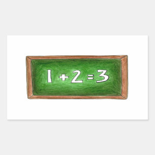 Green School Chalkboard Slate Math Class Teacher Rechteckiger Aufkleber