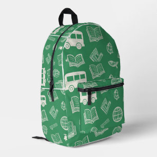 Green School Doodle Bedruckter Rucksack
