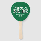 Green School Pride Mascot Name Hand Fan Fächer (Vorderseite)