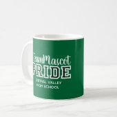 Green School Pride Mascot Name Kaffee Tasse (Vorderseite Links)
