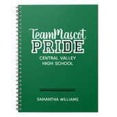 Green School Pride Mascot Name Notebook Notizblock (Vorderseite)