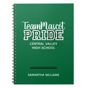 Green School Pride Mascot Name Notebook Notizblock