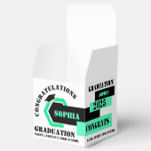 Green Schwarz-weiß Abschluss 2025 Custom Party Geschenkschachtel (Geöffnet)