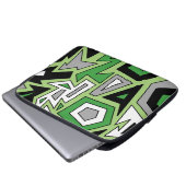 Green Schwarz-weiß Gray Aro Geometric Abstrakt Laptopschutzhülle (Vorne Knopf)