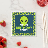 Green Sci-fi-Alien, Geburtstag Serviette (Beispiel)