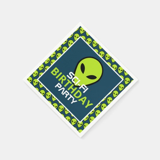 Green Sci-fi-Alien, Geburtstag Serviette (Ecke)