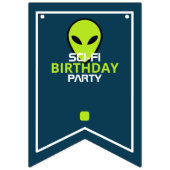 Green Sci-fi-Alien, Geburtstag Wimpelkette (Erste Fahne)