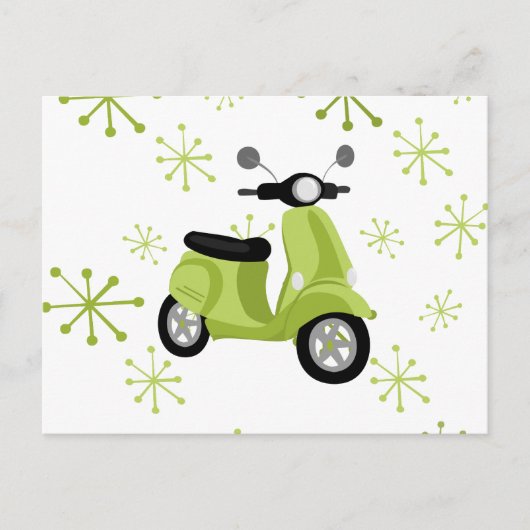 Green Scooter Postkarte (Vorderseite)