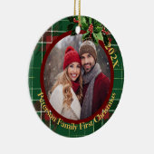 Green Scottish Kariert | Unser erstes Weihnachts-F Keramik Ornament (Rechts)