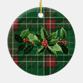 Green Scottish Kariert | Unser erstes Weihnachts-F Keramik Ornament (Hinten)
