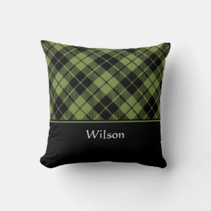 Green Scottish Tartan Karierter Personalisierter N Kissen