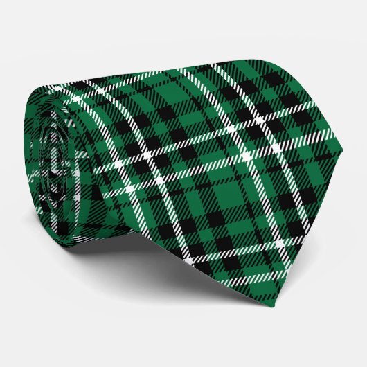 Green Scottish Tartan Plaid Krawatte (Gerollt)
