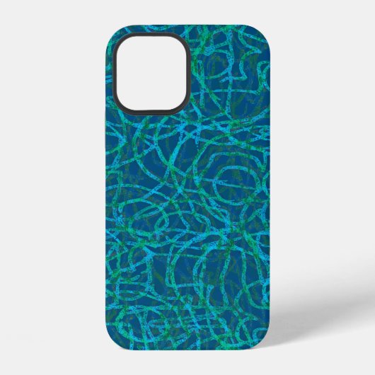 Green scribbled lines muster Case-Mate iPhone cas Hülle (Rückseite)