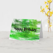Green Scribbles Happy Birthday Karte (Gelbe Blume)