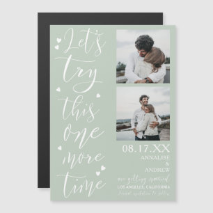 Green Script 2 Fotos lasse Save the Date versuchen Magnetkarte