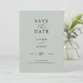 Green Script aus Sea Glass Elegante Moderne Hochze Save The Date (Stehend Vorderseite)