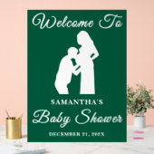 Green Script Christmas Baby Dusche Willkommen Acrylschild (Hochzeit)