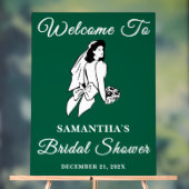 Green Script Christmas Brautparty Willkommen Acrylschild (Neutral)