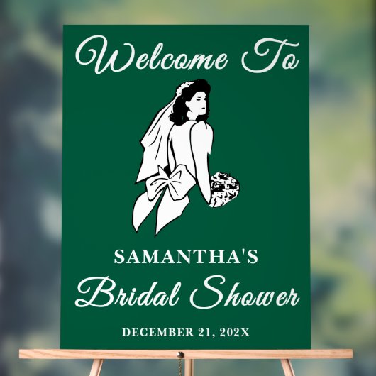 Green Script Christmas Brautparty Willkommen Acrylschild (Neutral)