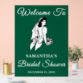 Green Script Christmas Brautparty Willkommen Acrylschild (Hochzeit)