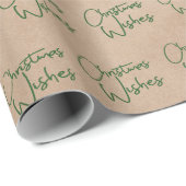 Green Script Christmas wünscht Kraft Holiday Geschenkpapier (Rolleneckpunkt)