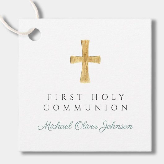 Green Script Cross Boy Erste Kommune Geschenkanhänger