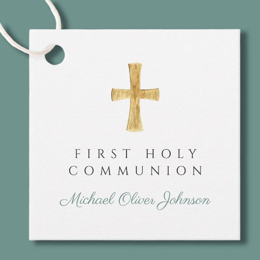 Green Script Cross Boy Erste Kommune Geschenkanhänger