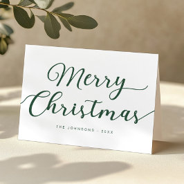 Green Script Frohe Weihnachten geklappte Weihnacht