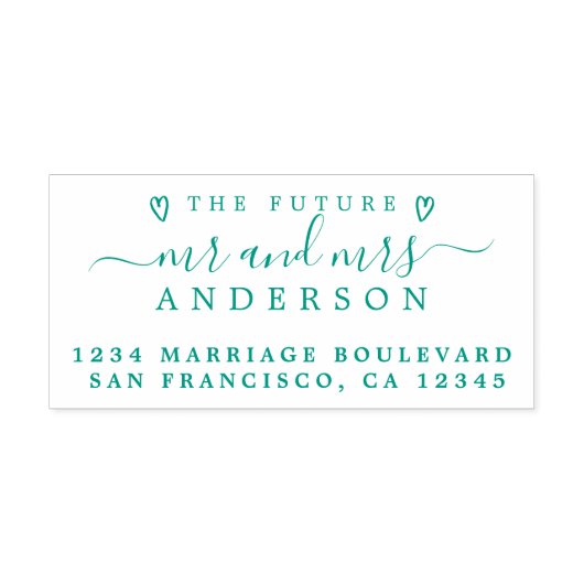 Green Script Future Mr. Wedding Rücksendeadresse Permastempel (Design)